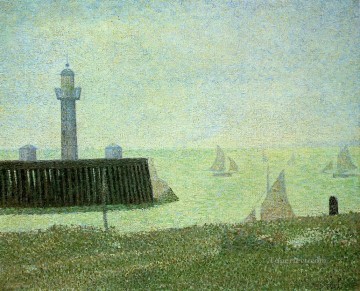 ジョルジュ・スーラ Painting - オンフルール桟橋の端 1886